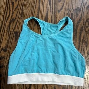 TomboyX Blue and White Racerback Sports Bra XL